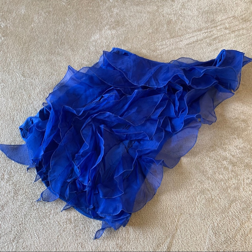 Bebe Asymmetrical Ruffle Top